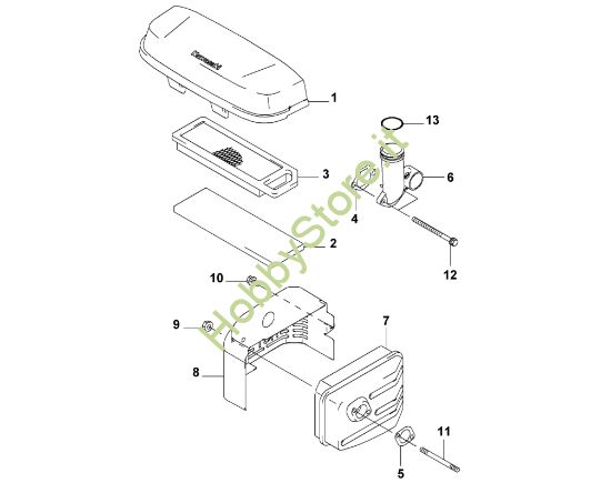 Picture of J - Filtro d'aria/tubo di scarico FJ180V-CS51